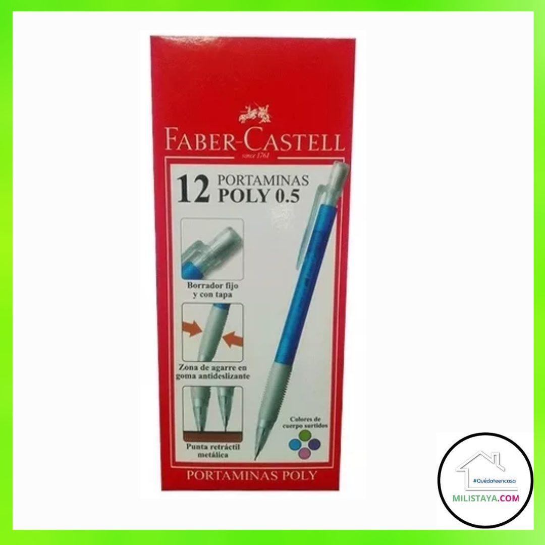 Faber Castell Portaminas Poly 0.5 Caja *12 Unid Colores Surtidos