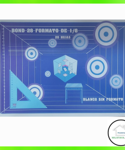 Block Bond 28 Formato de 1/8  Blanco *20 Hojas